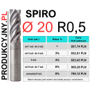 Frez fi 20 R0,5 SPIRO